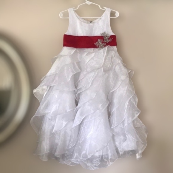 Alfred Angelo Disney Princess Collection white ruffled flower girl dress - Picture 2 of 8